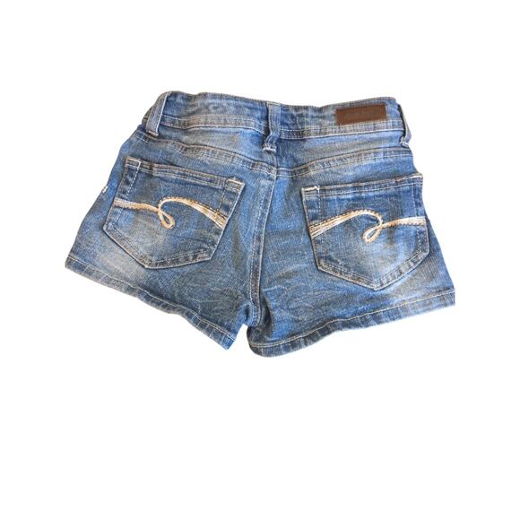 Justice Jean Shorts Girl's Size 8 Regular Blue Denim Stretch - Picture 2 of 9